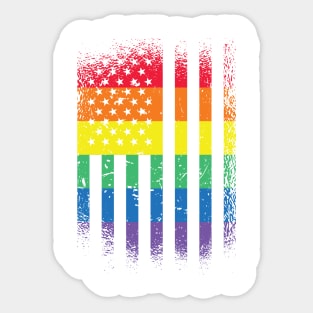 Rainbow American Flag Sticker